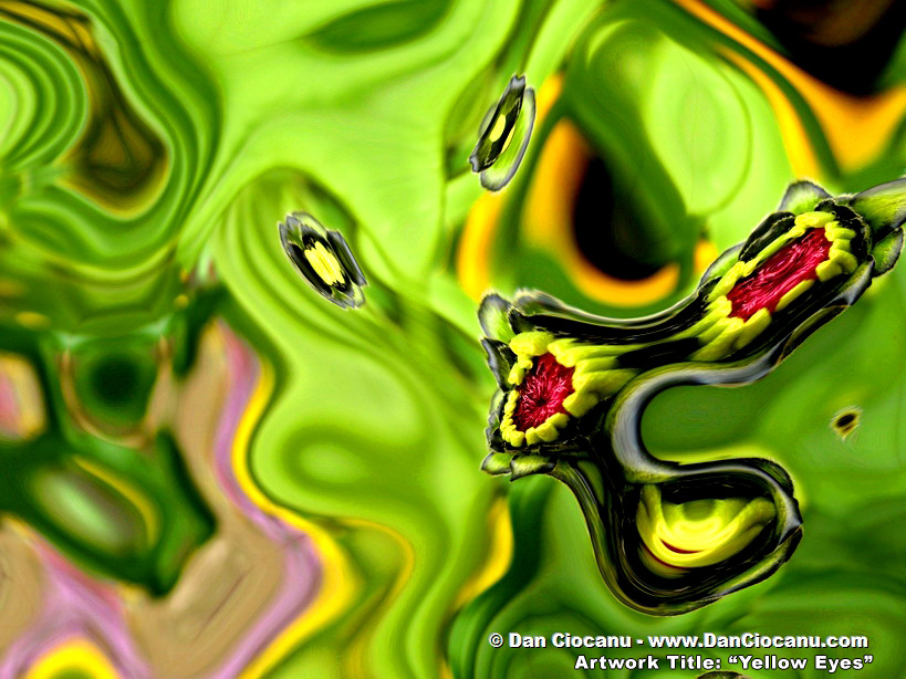 Yellow Eyes - modern artwork signed by Dan Ciocanu Yellow Eyes - modern artwork signed by Dan Ciocanu
